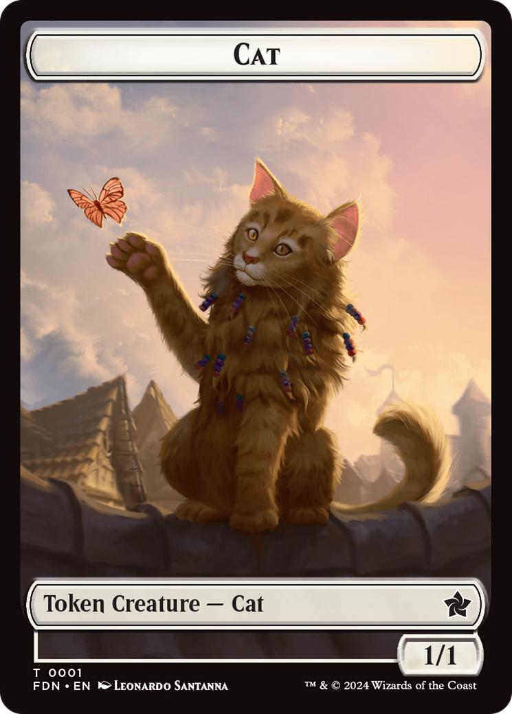 mtg cat card sleeves Cat // Elf Warrior Token (Foundations) – Swerid Wares