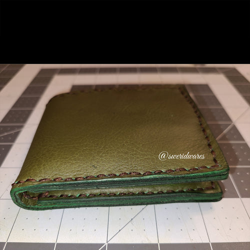 leather fancy bifold wallet