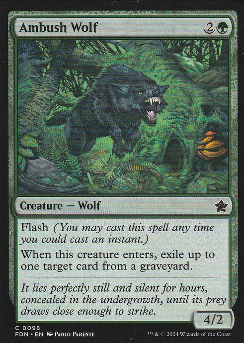 Magic the Gathering: Foundations Ambush Wolf FDN C0098 Non-Foil