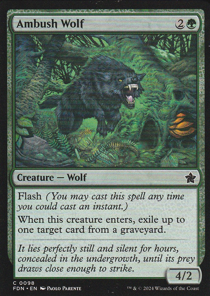 Magic the Gathering: Foundations Ambush Wolf FDN C0098 Non-Foil