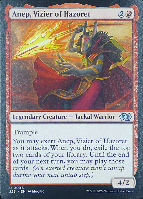 Magic the Gathering: Foundations Jumpstart

Anep, Vizier of Hazoret J25 U0046