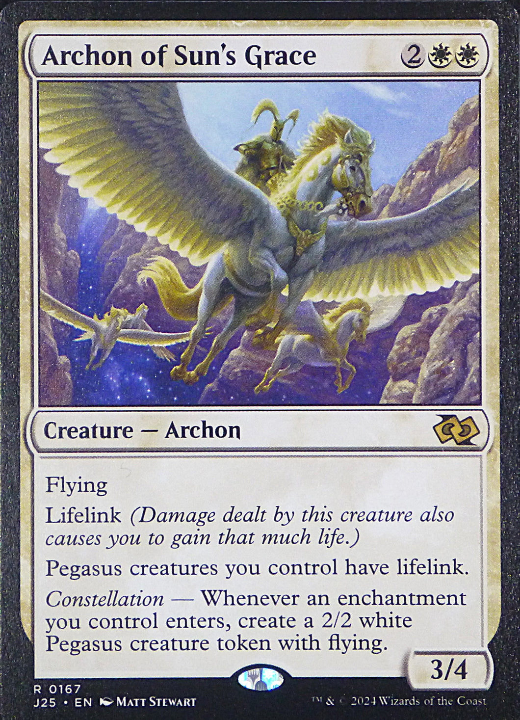 Magic the Gathering: Foundations Jumpstart

Archon of Sun's Grace J25 R0167