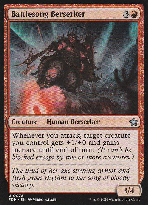Magic the Fathering: Foundations Battlesong Berserker FDN U0078 Non-Foil