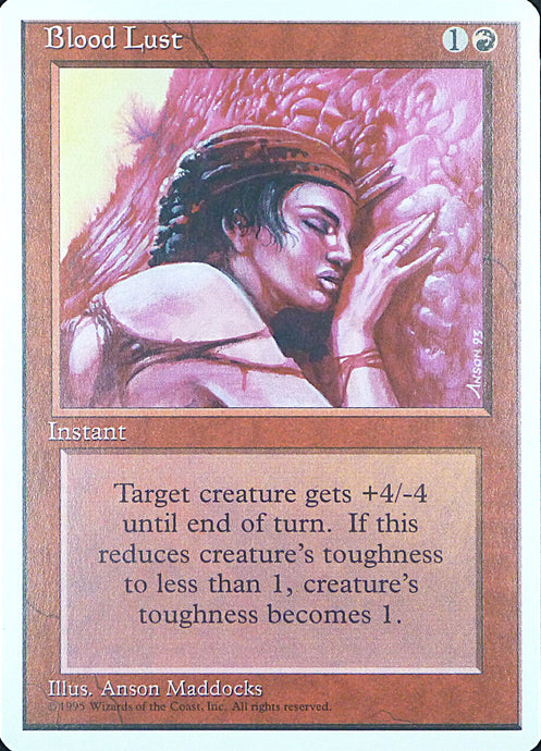 Magic the Gathering: Fourth Edition

Blood Lust Fourth C0178