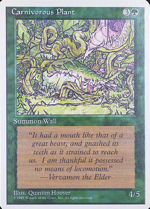 Magic the Gathering: Fourth Edition

Carnivorous Plant Fourth C0235