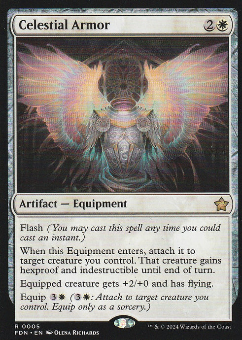 Magic the Gathering: Foundations Celestial Armor FDN R0005