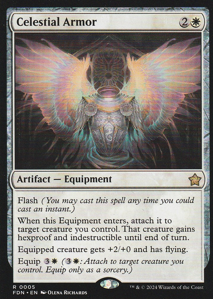 Magic the Gathering: Foundations Celestial Armor FDN R0005