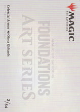 Load image into Gallery viewer, Magic the Gathering: Foundations Celestial Armor Foundation Art Series 2 of 54 Back Side
