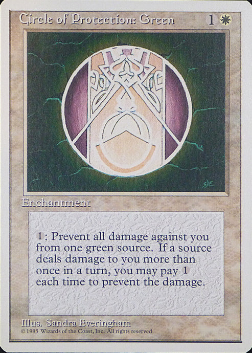 Magic the Gathering: Fourth Edition

Circle of Protection: Green Fourth C0016