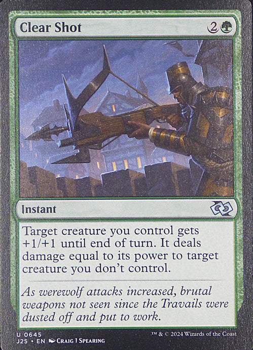 Magic the Gathering: Foundations Jumpstart

Clear Shot J25 U0645