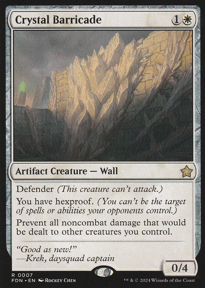 Magic the Gathering: Foundations Crystal Barricade FDN R0007 Non-Foil