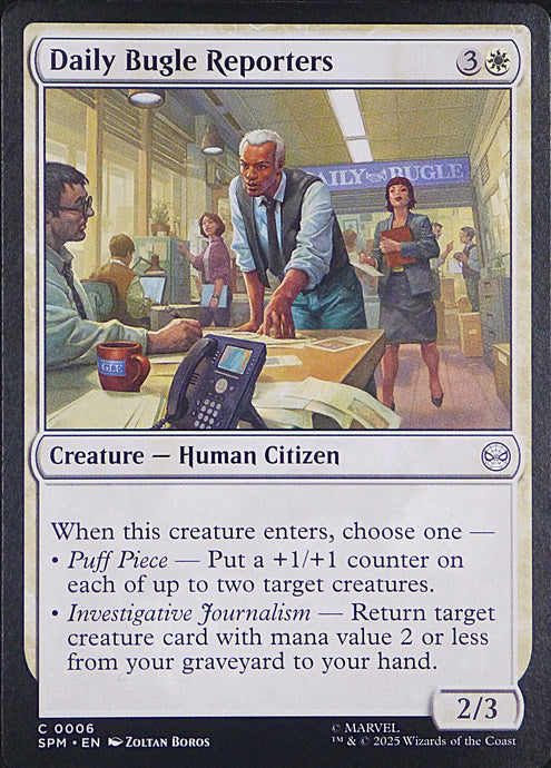 Magic the Gathering: Spider-Man

Daily Bugle Reporters SPM C0006