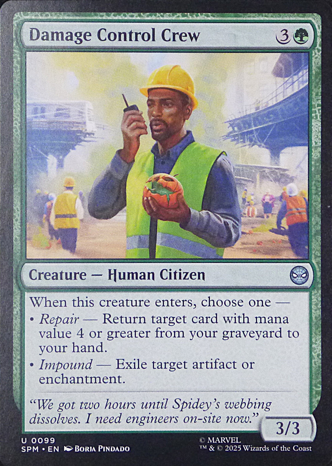 Magic the Gathering: Spider-Man

Damage Control Crew SPM U0099