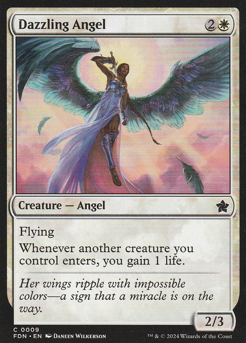 Magic the Gathering: Foundations Dazzling Angel FDN C0009 Non-Foil