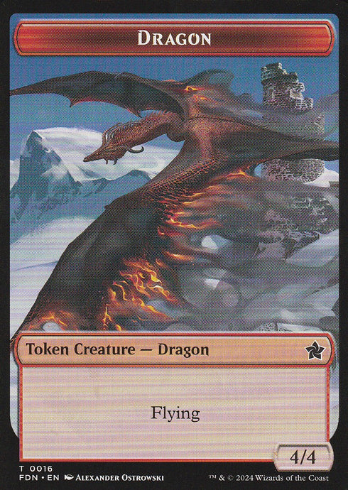 Magic the Gathering: Foundations Dragon FDN T0016 Token