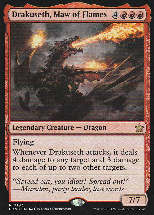 Magic the Gathering: Foundations Drakuseth, Maw of Flames FDN R0193