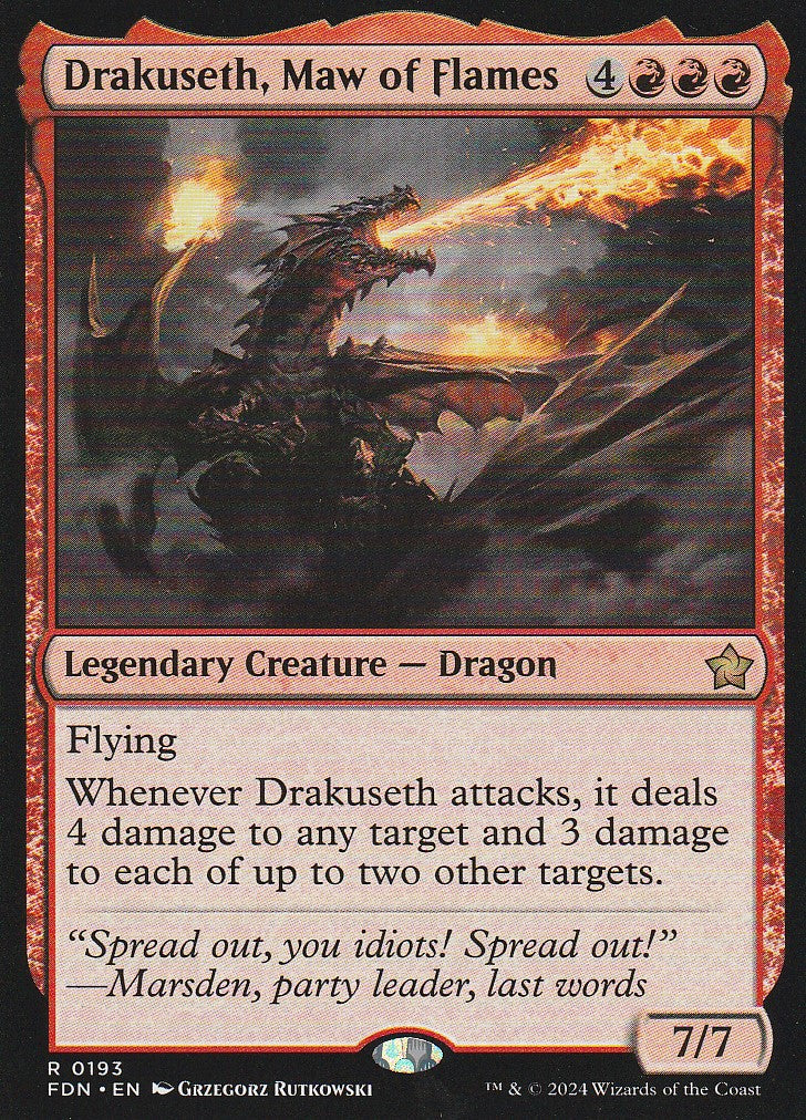 Magic the Gathering: Foundations Drakuseth, Maw of Flames FDN R0193