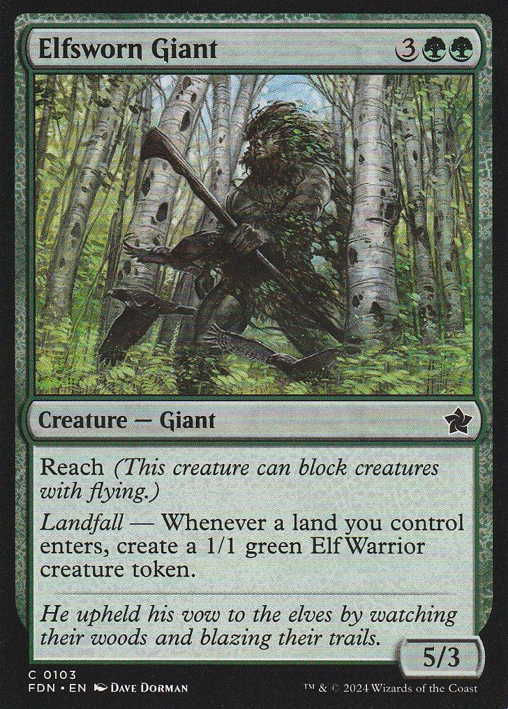 Magic the Gathering: Foundations Elfsworn Giant FDN C0103 Non-Foil