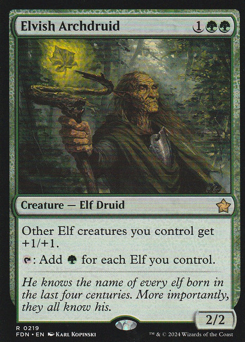 Magic the Gathering: Foundations Elvish Archdruid FDN R0219
