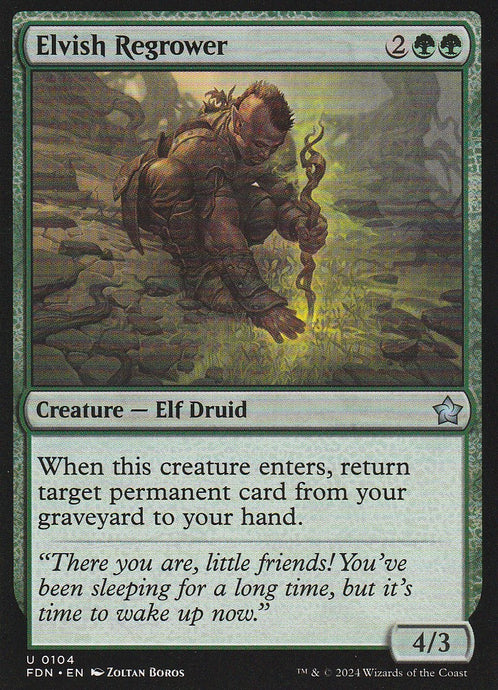 Magic the Gathering: Foundations Elvish Regrower FDN U0104 Non-Foil