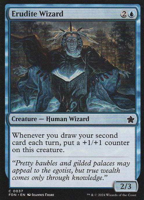 Magic the Gathering: Foundations Erudite Wizard FDN C0037 Non-Foil