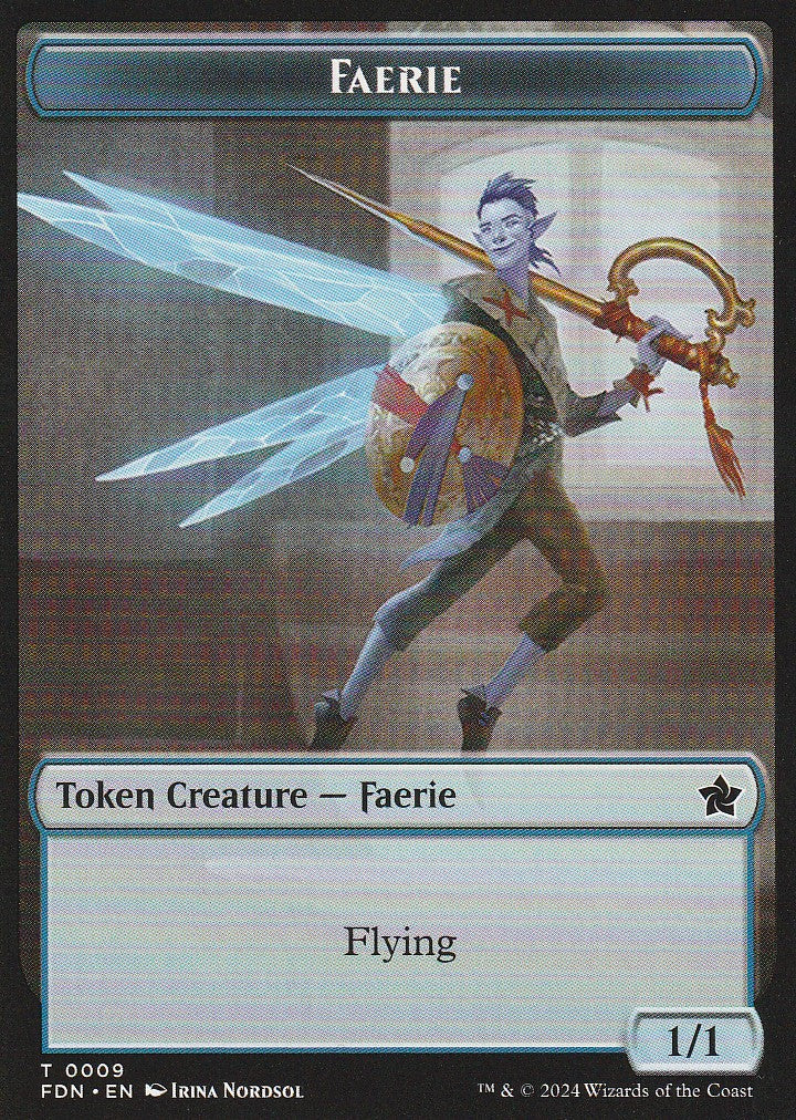 Magic the Gathering: Foundations Faerie T0009 Token