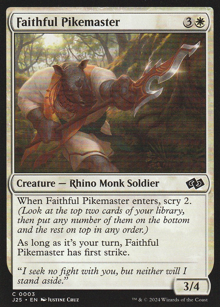 Magic the Gathering: Foundations Jumpstart Faithful Pikemaster J25 C0003
