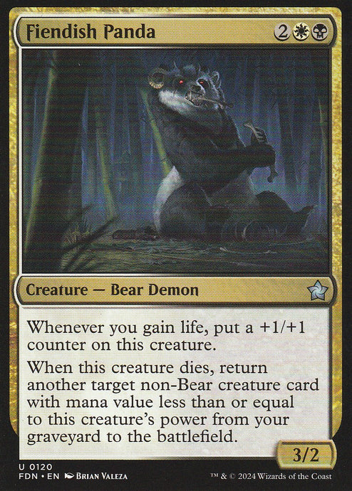 Magic the Gathering: Foundations Fiendish Panda FDN U0120 Non-Foil