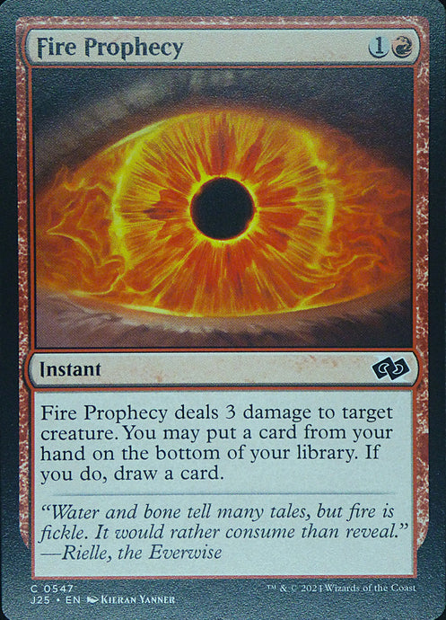 Magic the Gathering: Foundations Jumpstart

Fire Prophecy J25 C0547