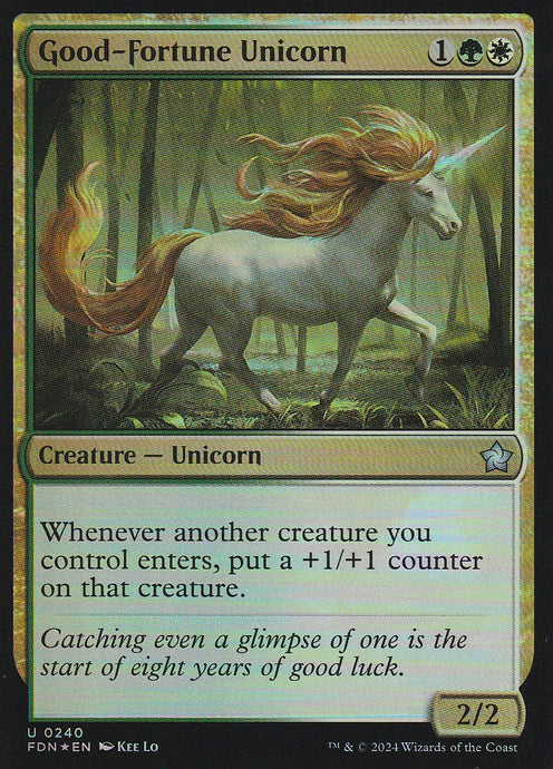 Magic the Gathering: Foundations Good-Fortune Unicorn FDN U0240 Foil