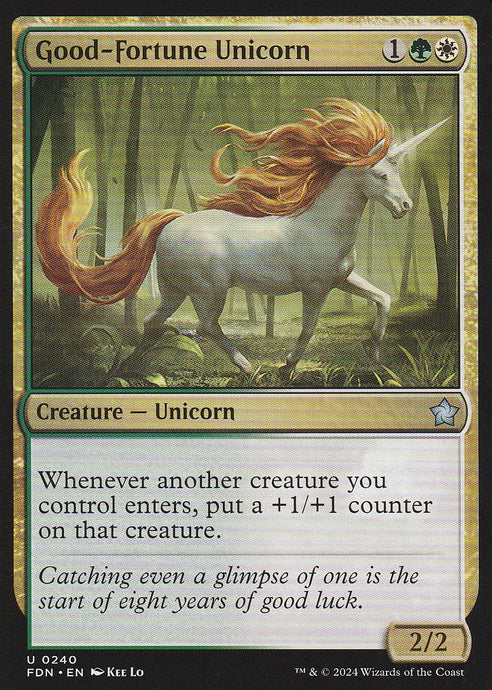 Magic the Gathering: Foundations Good-Fortune Unicorn FDN U0240 Non-Foil