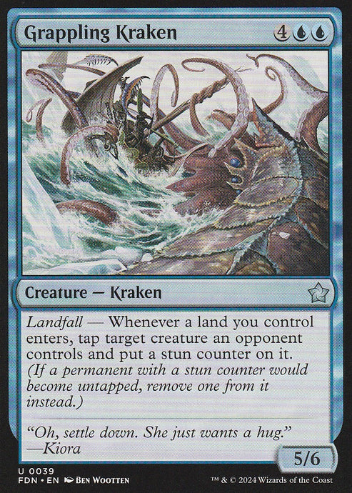 Magic the Gathering: Foundations Grappling Kraken FDN U0039 Non-Foil