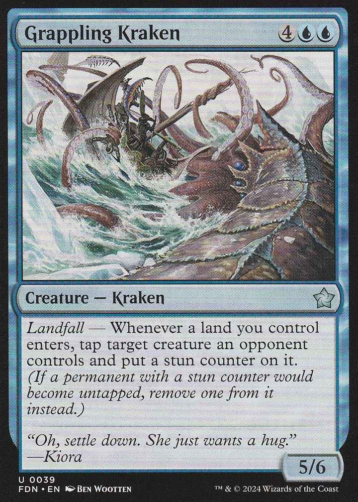 Magic the Gathering: Foundations Grappling Kraken FDN U0039 Non-Foil