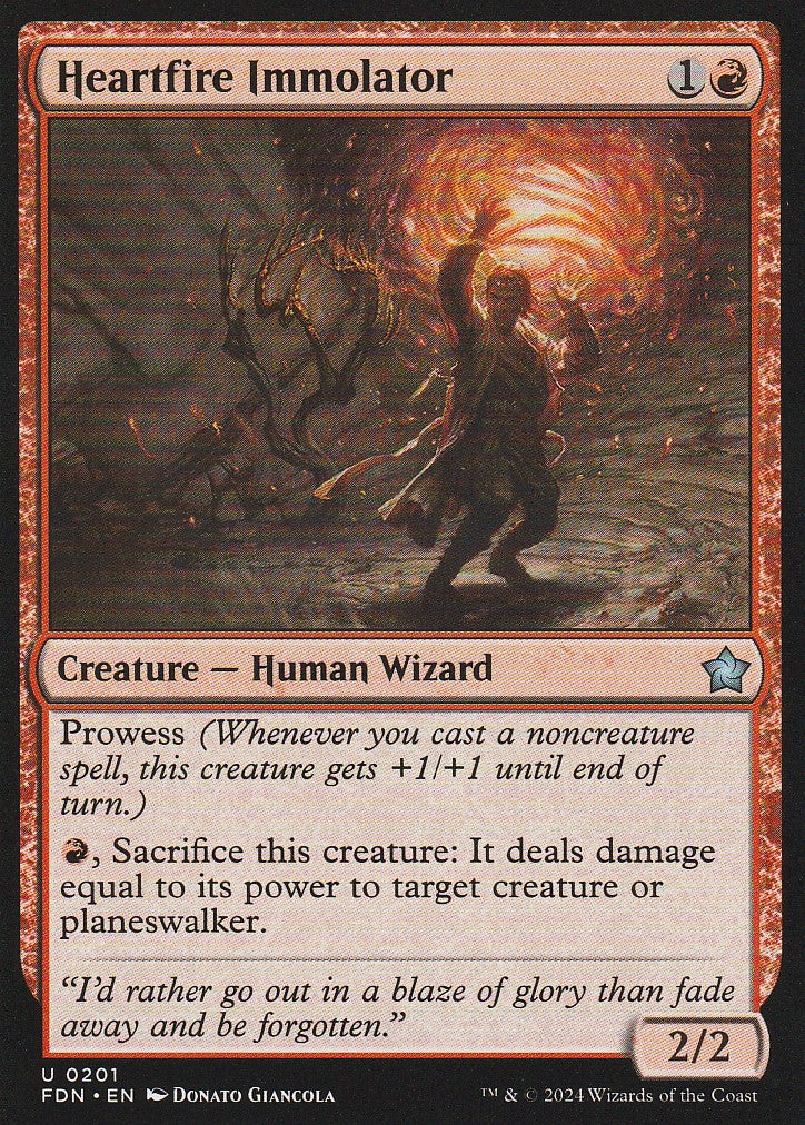 Magic the Gathering: Foundations Heartfire Immolator FDN U0201 Non-Foil
