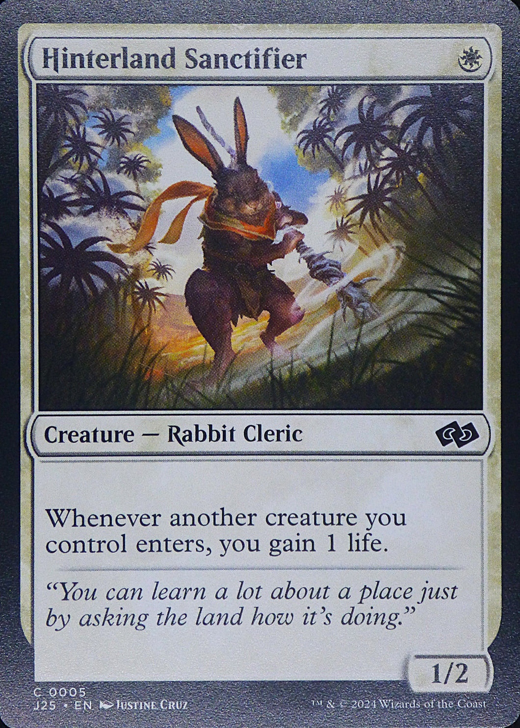 Magic the Gathering: Foundations Jumpstart

Hinterland Sanctifier J25 C0005