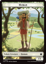 Load image into Gallery viewer, Magic the Gathering: Foundations

Human FDN T0003 Token

This card has been never played and placed straight in to a Ultra Pro Penny Sleeve
