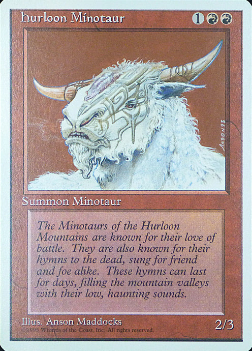 Magic the Gathering: Fourth Edition

Hurloon Minotaur Fourth C0202