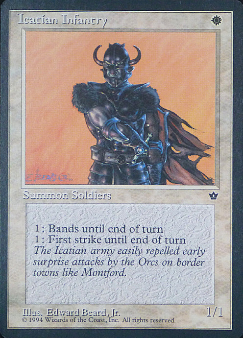 Magic the Gathering: Fallen Empires

Icatian Infantry Fallen Empires C0007a