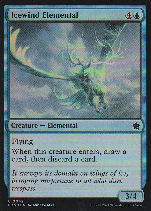 Magic the Gathering: Foundations Icewind Elemental FDN C0042 Foil