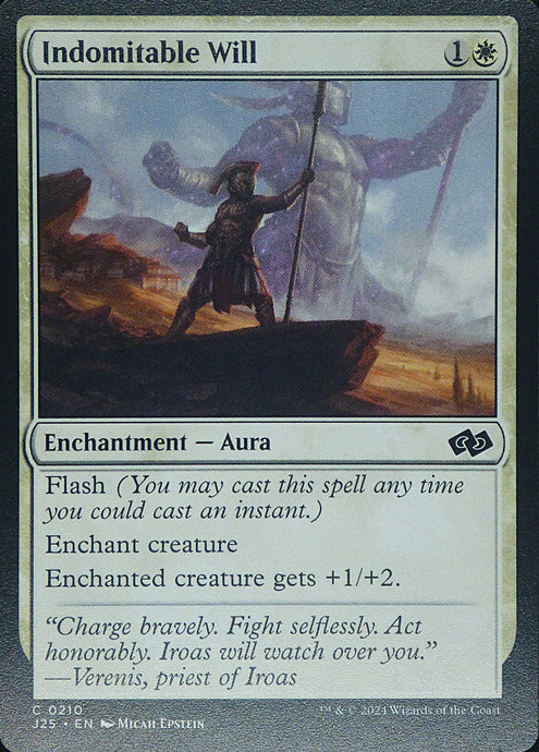 Magic the Gathering: Foundations Jumpstart

Indomitable Will J25 C0210