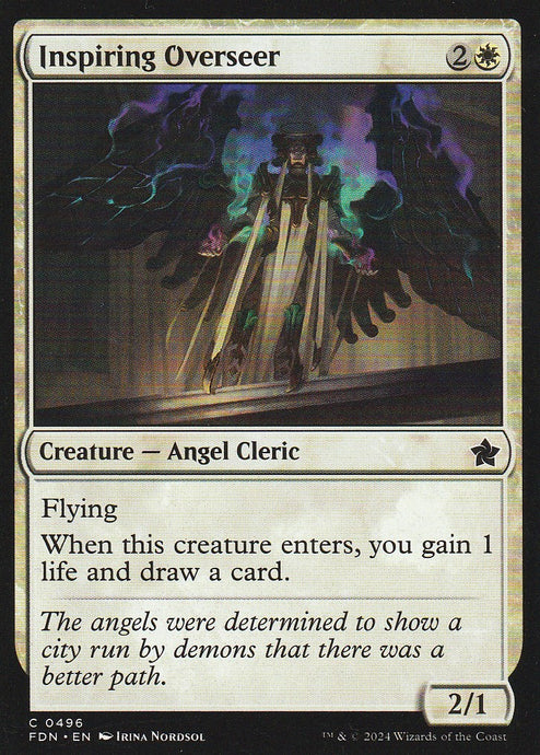 Magic the Gathering: Foundations Inspiring Overseer FDN C0496 Non-Foil