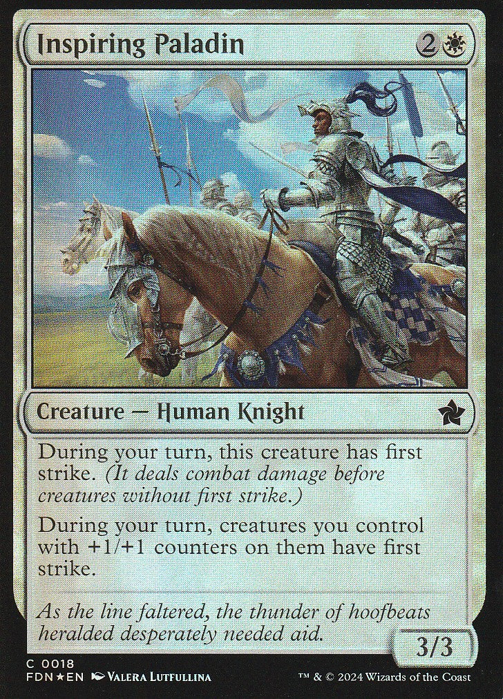 Magic the Gathering: Foundations Inspiring Paladin FDN C0018 Foil