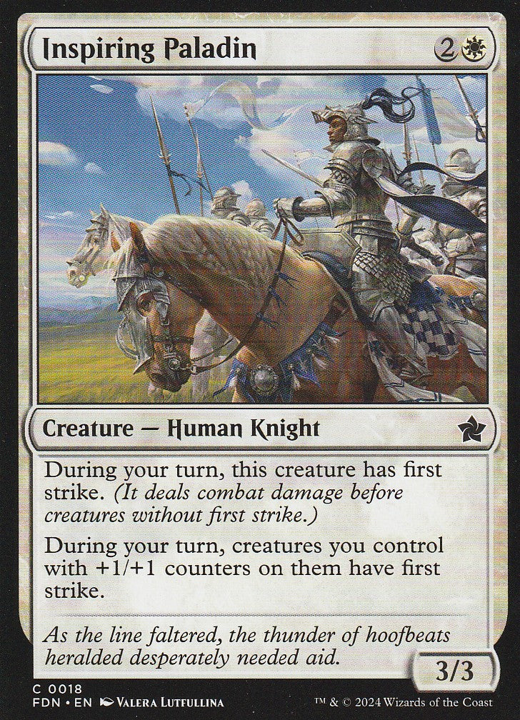 Magic the Gathering: Foundations Inspiring Paladin FDN C0018 Non-Foil