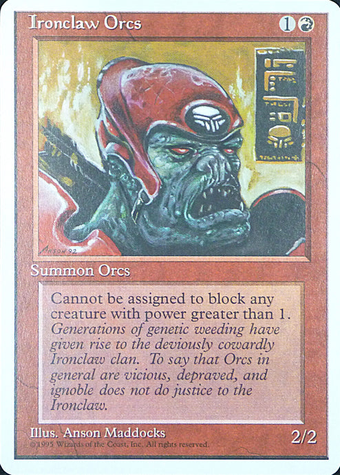 Magic the Gathering: Fourth Edition

Ironclaw Orcs Fourth C0206