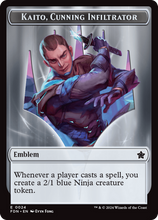 Load image into Gallery viewer, Magic the Gathering: Foundations

Kaito, Cunning Infiltrator FDN E0024 Token

This card has been never played and placed straight in to a Ultra Pro Penny Sleeve
