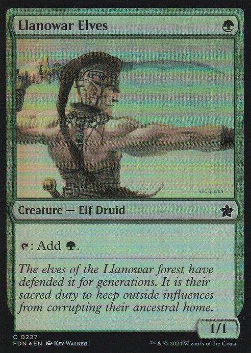 Magic the Gathering: Foundations Llanowar Elves FDN C0227 Foil