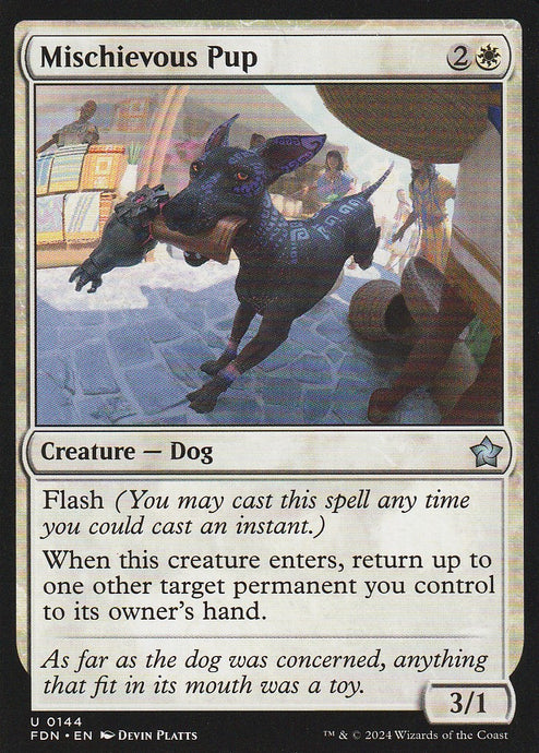 Magic the Gathering: Foundations Mischievous Pup FDN U0144 Non-Foil
