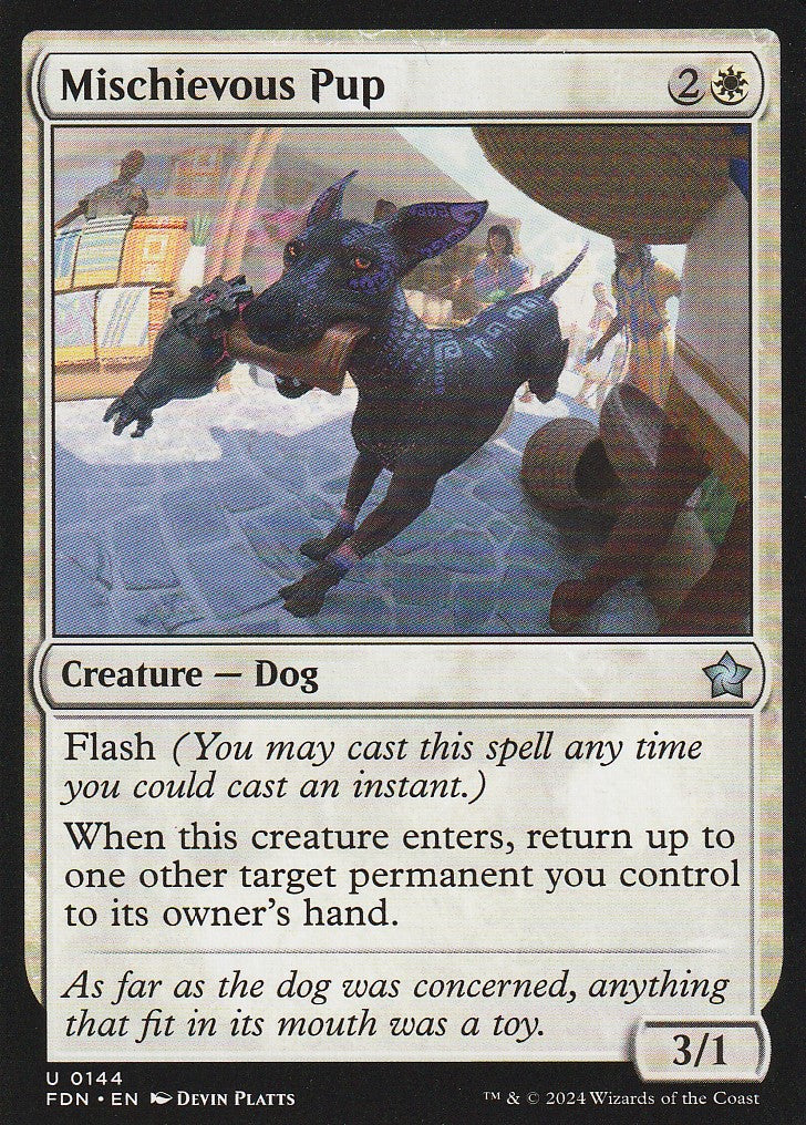Magic the Gathering: Foundations Mischievous Pup FDN U0144 Non-Foil