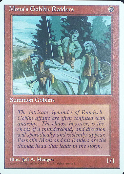 Magic the Gathering: Fourth Edition

Mon's Goblin Raiders Fourth C0213