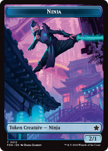 Load image into Gallery viewer, Magic the Gathering: Foundations

Ninja FDN T0012 Token

This card has been never played and placed straight in to a Ultra Pro Penny Sleeve
